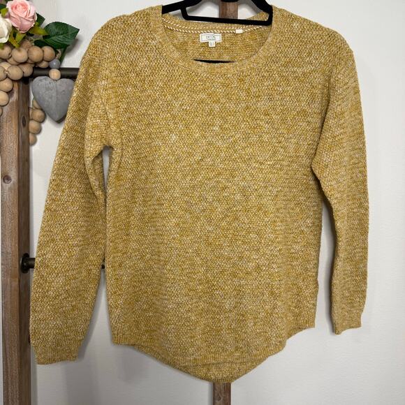 Fat Face Knit Pullover Marble Mustard Yellow Sweater Size 4 - Picture 3 of 9